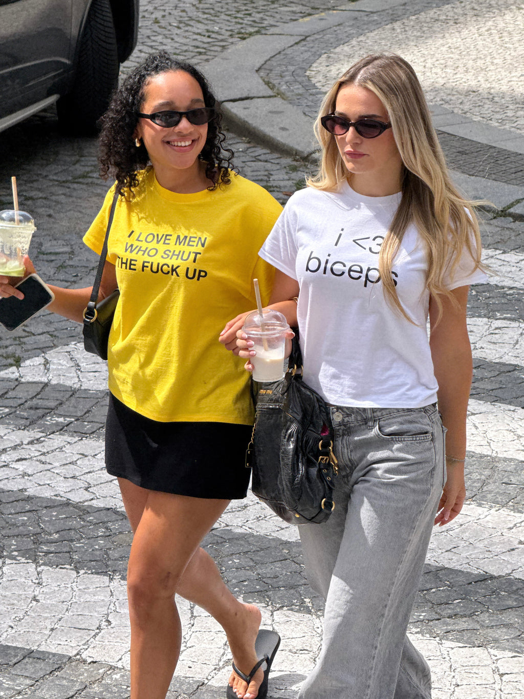 "I LOVE MEN WHO SHUT THE FUCK UP" yellow tee